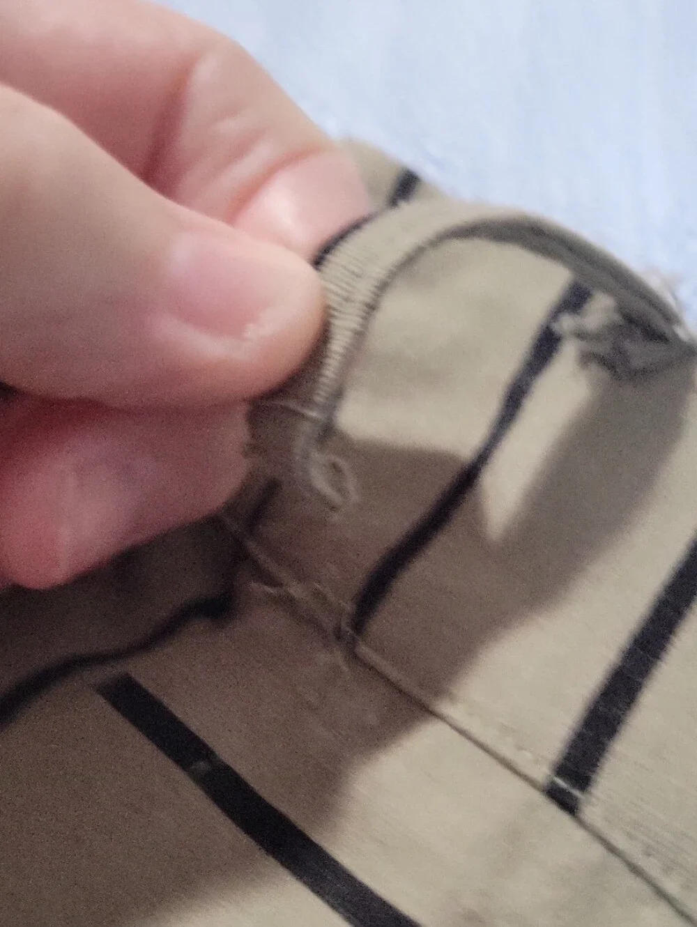Mod Ref Olive Green and Black Striped Capris